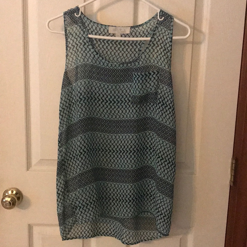 Mint green and black Olive & Oak tank